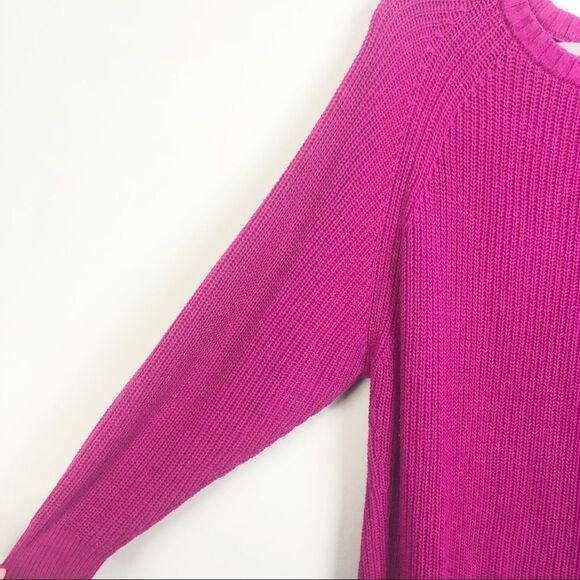 EXPRESS | Magenta Pink Crewneck Tunic Length Sweater Women’s Size Medium - Picture 3 of 9